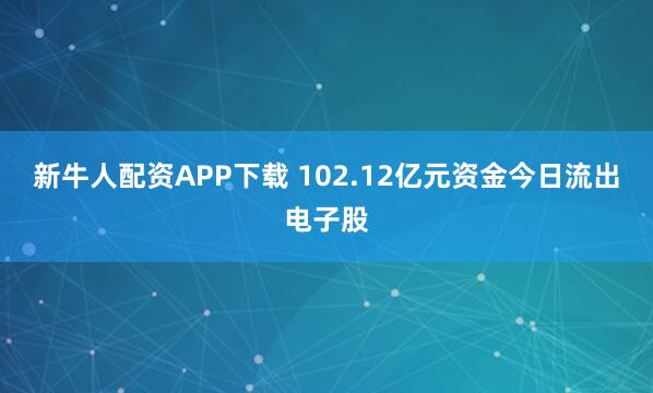 新牛人配资APP下载 102.12亿元资金今日流出电子股